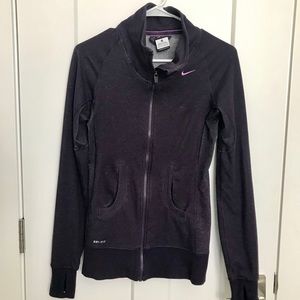 Nike DRI-FIT athletic zip-up fitted jacket